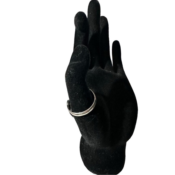 925 Silver Black & Orange Carnelian Flaming Sword Mens Bypass Ring Size 13 New - Picture 4 of 10